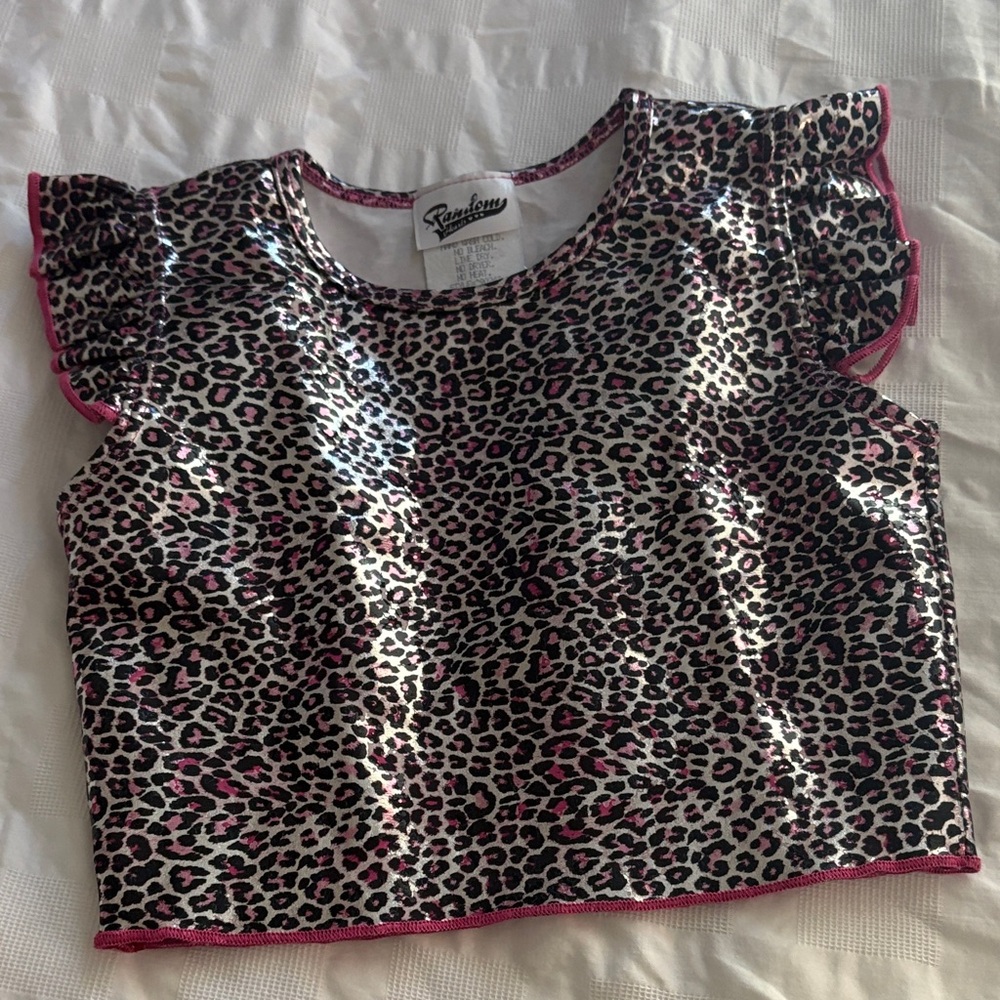 BNWT RANDOM HEARTS Rainbow Pink Leopard Print Kids Blouse SIZE 4